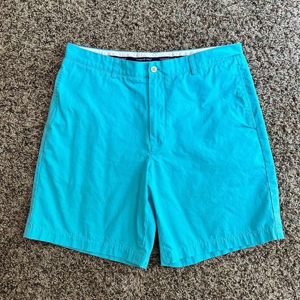 *Vineyard Vines* Links Short bright teal flat front casual golf ⛳️ shorts - 35